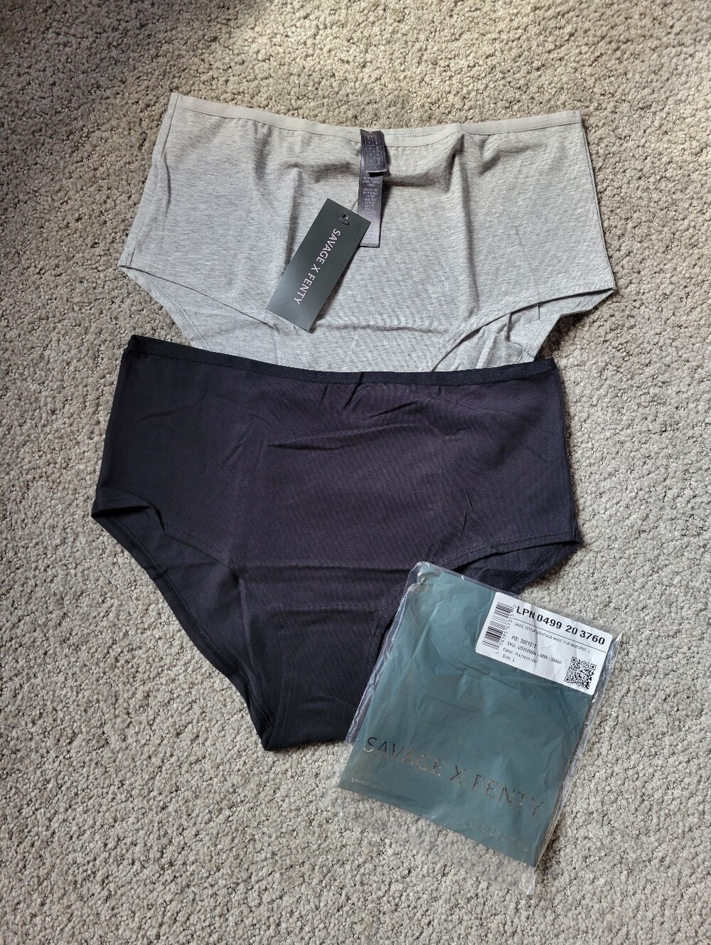 Savage X Fenty Cotton Essentials High Waist Brief Panties Large NWT 2-Pack